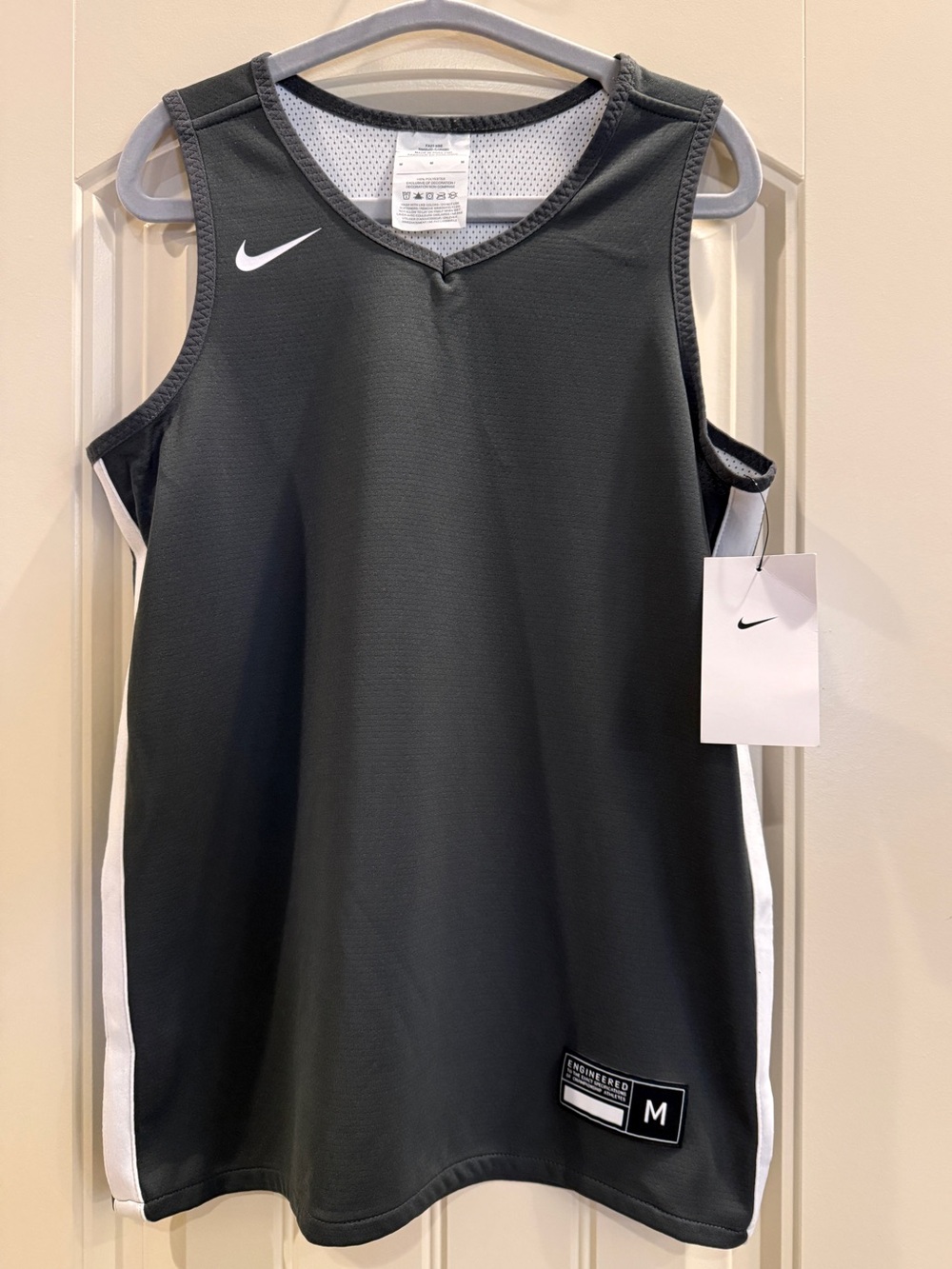 Nike Dark Grey & White Basketball Jersey Size M NWT